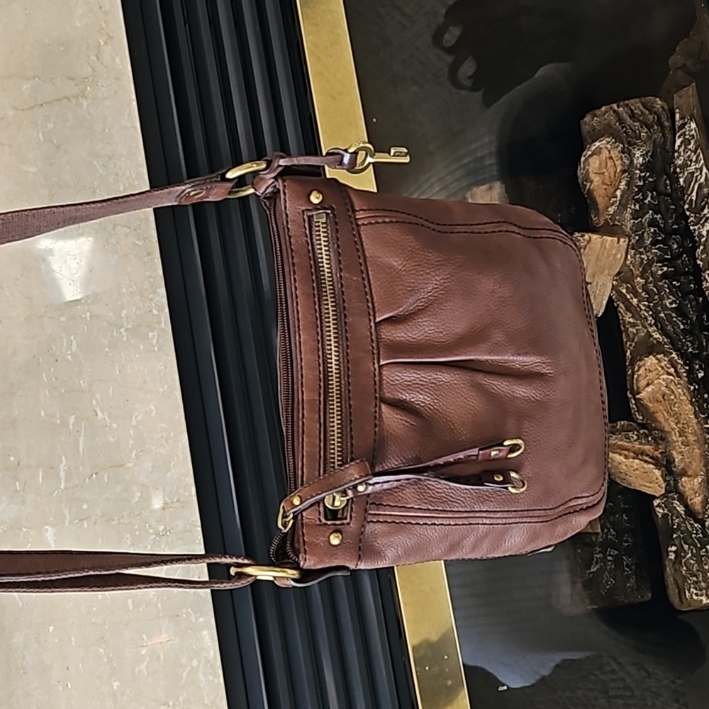Fossil Brown Leather Crossbody Purse